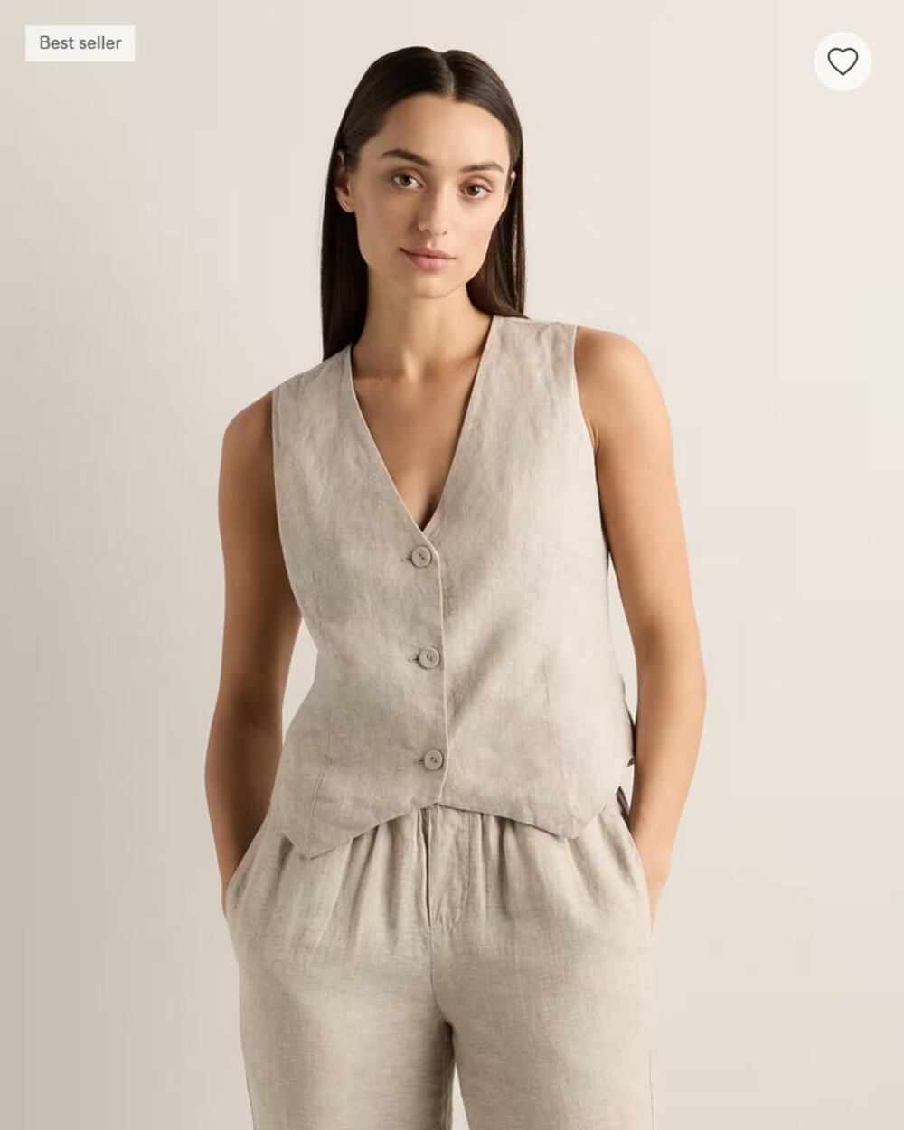 Quince 100% European Linen Vest Size M NWT